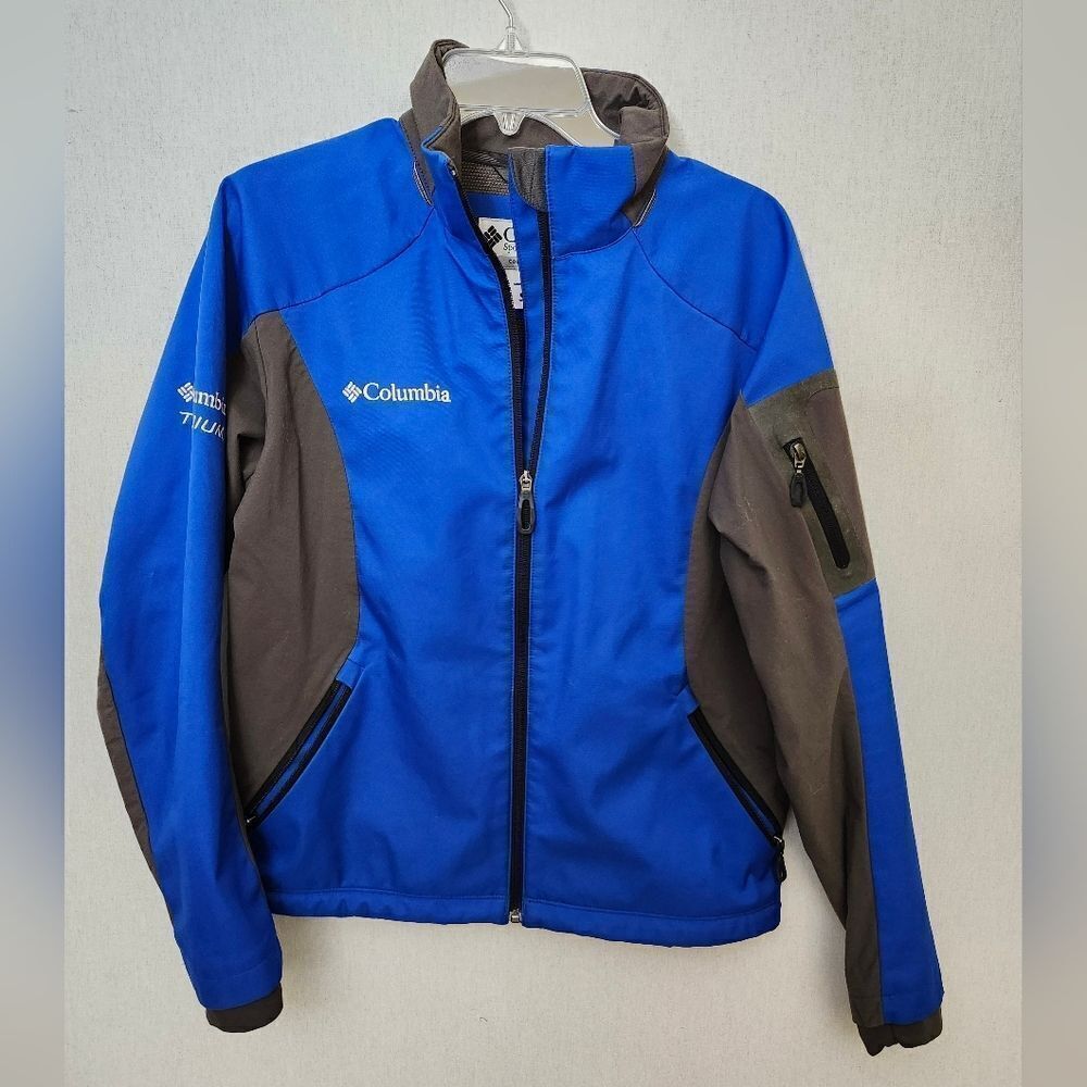 Columbia Titanium Blue/gray Full-zip Womens Coat Jacket Sz Lg